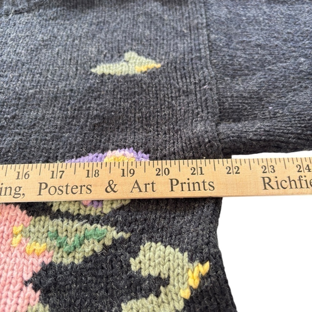 VTG Interim Turtleneck Sweater Abstract Floral Artsy 90s Women Large Cottagecore - Picture 10 of 12
